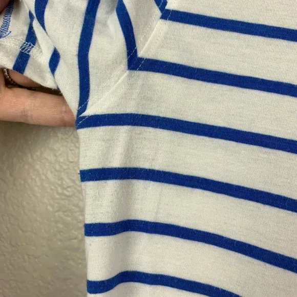 Lululemon Every Yogi Tee Shirt Size 2 Deauville Stripe Blue White Love Tee - Picture 6 of 7